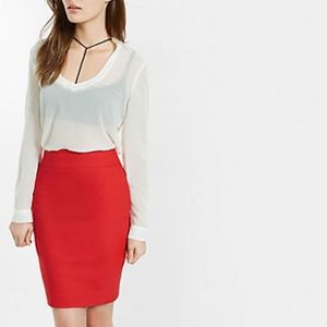 Express Red Pencil Skirt